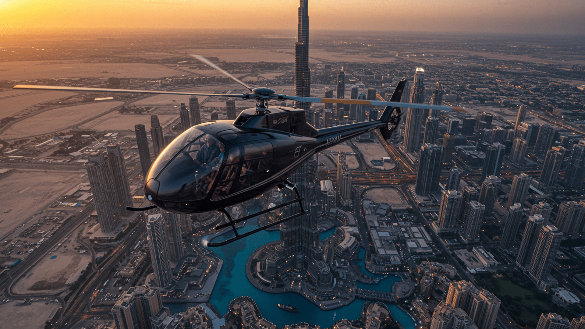 Sunny day Helicopter city rides